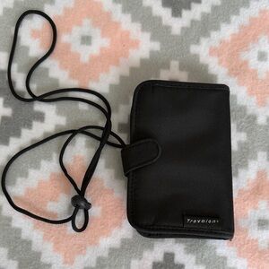 Travelon Black Neck Wallet with Adjustable Cord